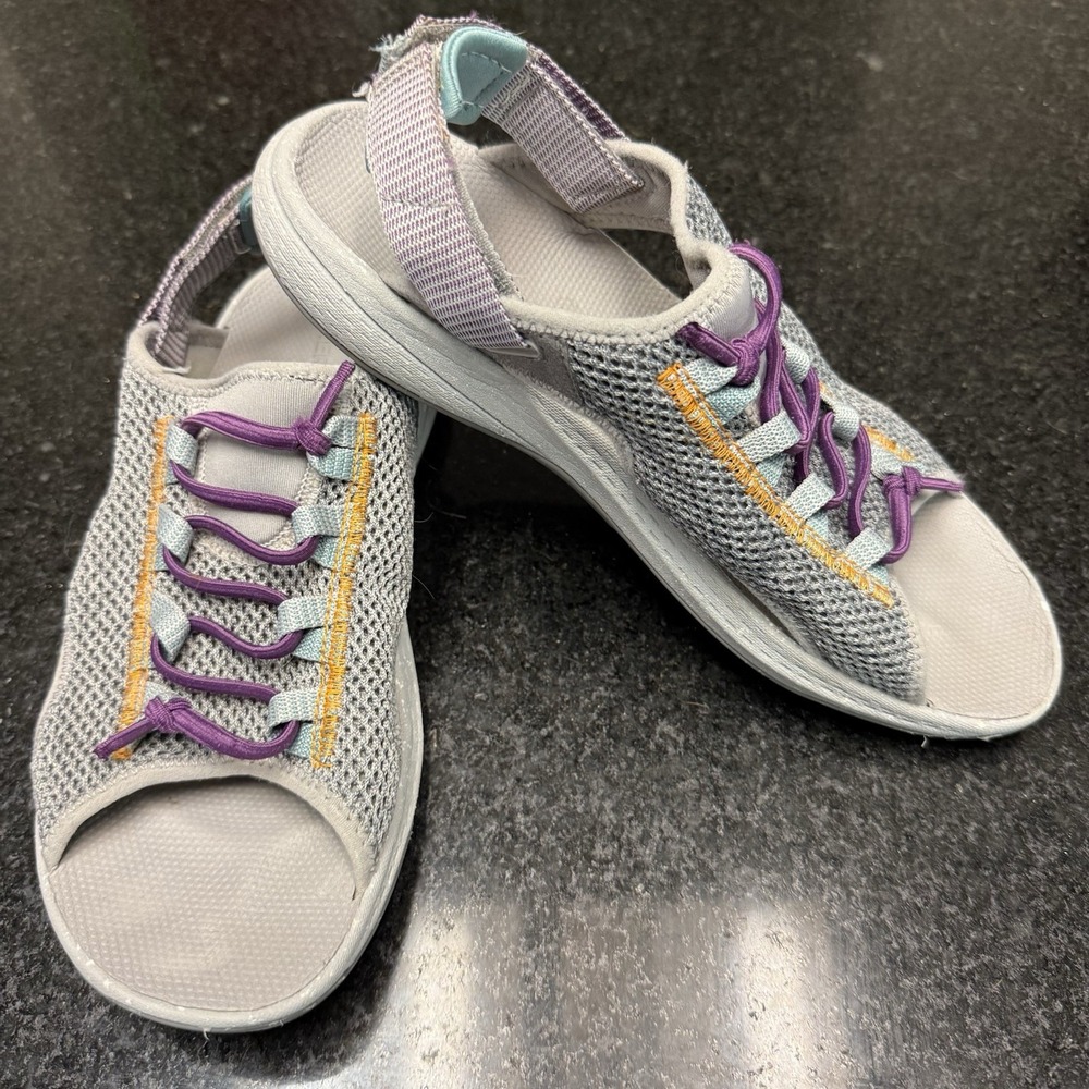 Merrell Paloma Hiking Water Sandals Womens 9 Grey Purple Mesh Quantum Grip